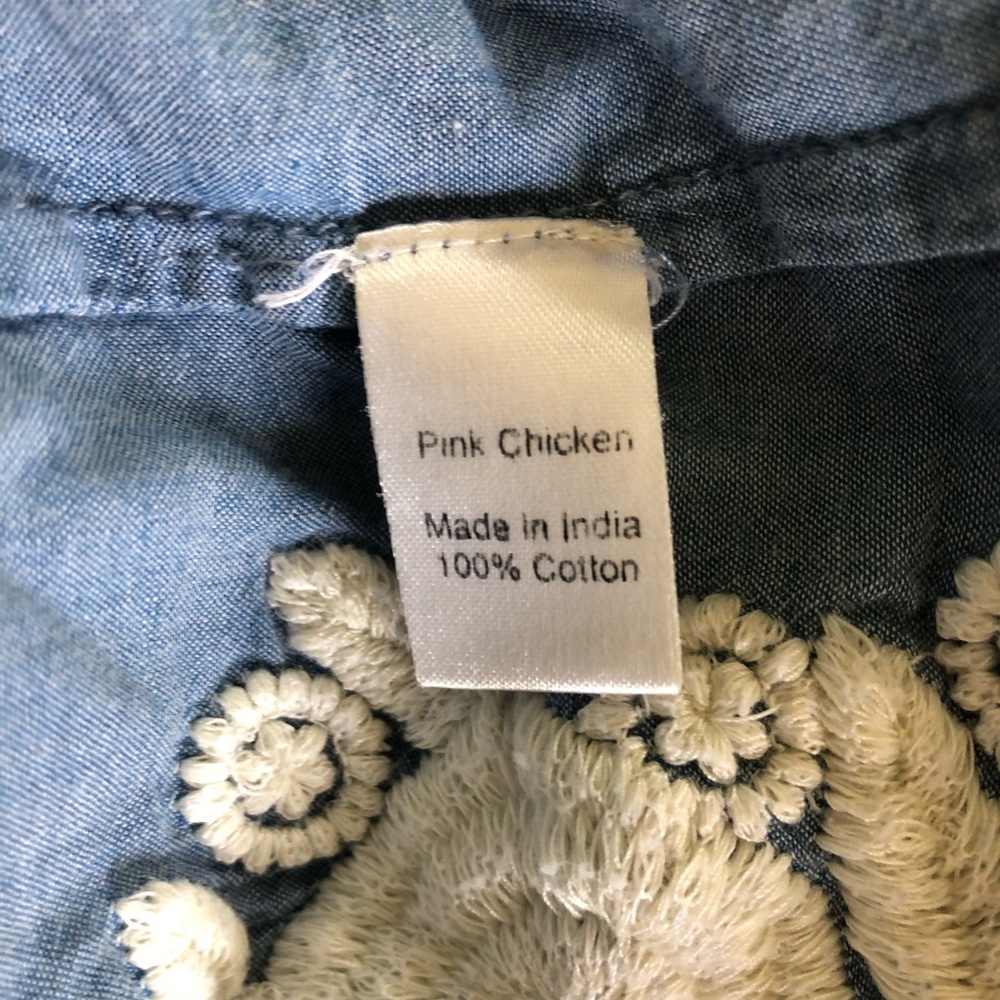 Pink Chicken Chambray Embroidery dress - Picture 9 of 9